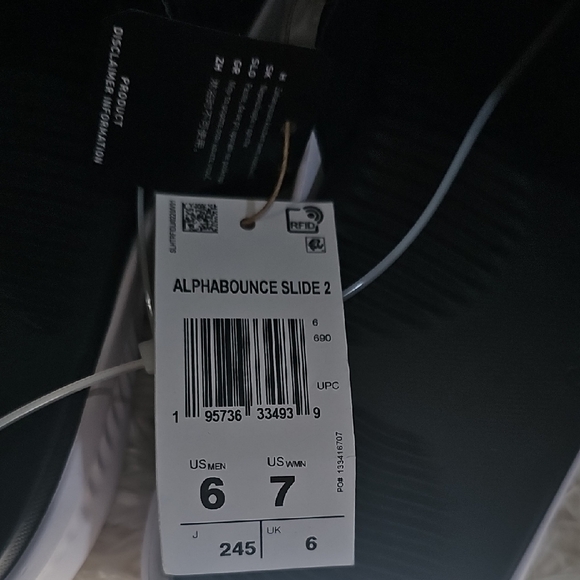 Adidas Black and White Slide Sandals - Picture 3 of 3